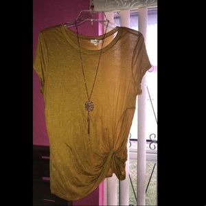 Mustard Yellow Blouse w/ Necklace